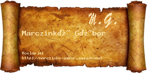 Marczinkó Gábor névjegykártya
